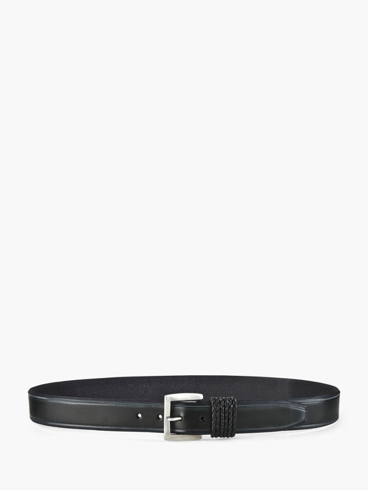 John Varvatos Edged Leather Belt Black Size: 32