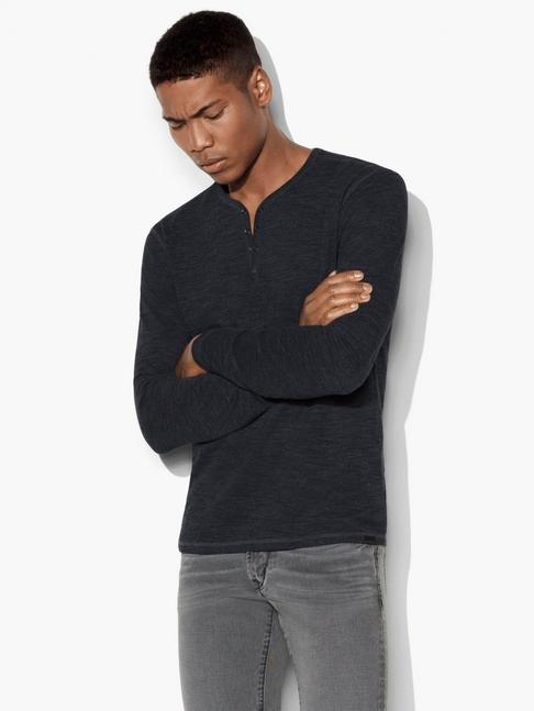 John Varvatos Long Sleeve Snap-front Knit Henley