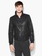 John Varvatos Leather Flight Jacket Black Size: Xs