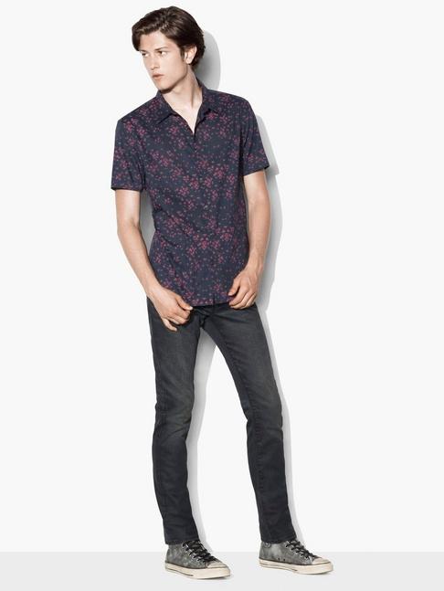 John Varvatos Short Sleeve Patterned Shirt