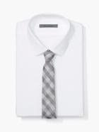 John Varvatos Linen Skinny Check Tie