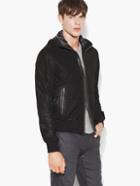 John Varvatos Goat Suede Hooded Bomber