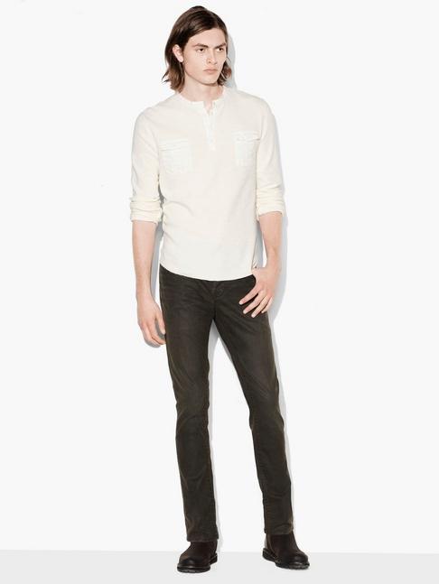 John Varvatos Military Waffle Henley Size: Xs