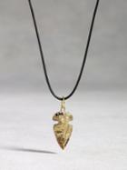 John Varvatos Leather & Bronze Arrowhead Necklace