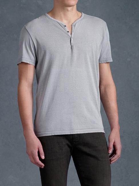 John Varvatos Ss Rvs Prnt Henley