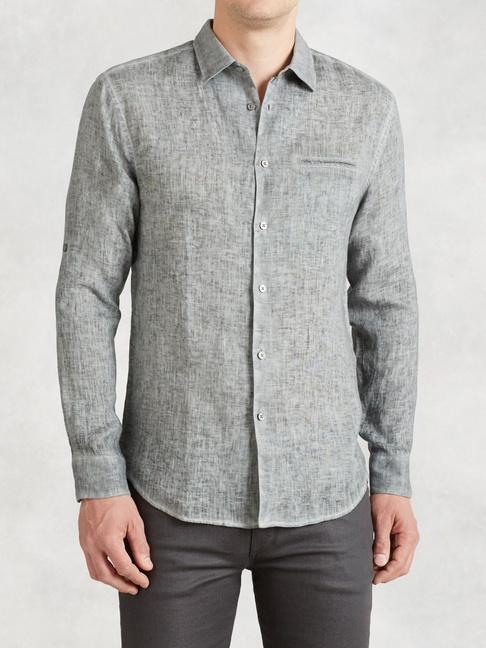 John Varvatos Artisan Linen Rolled Sleeve Shirt