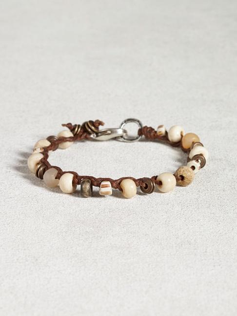 John Varvatos Bone & African Trade Bead Bracelet