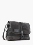 John Varvatos Suede Messenger Bag Elephant