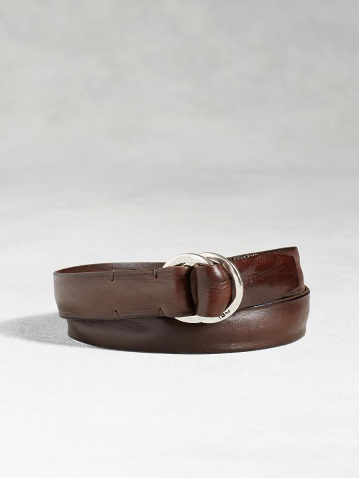 John Varvatos Artisan Hammered Ring Belt Brown Size: 40