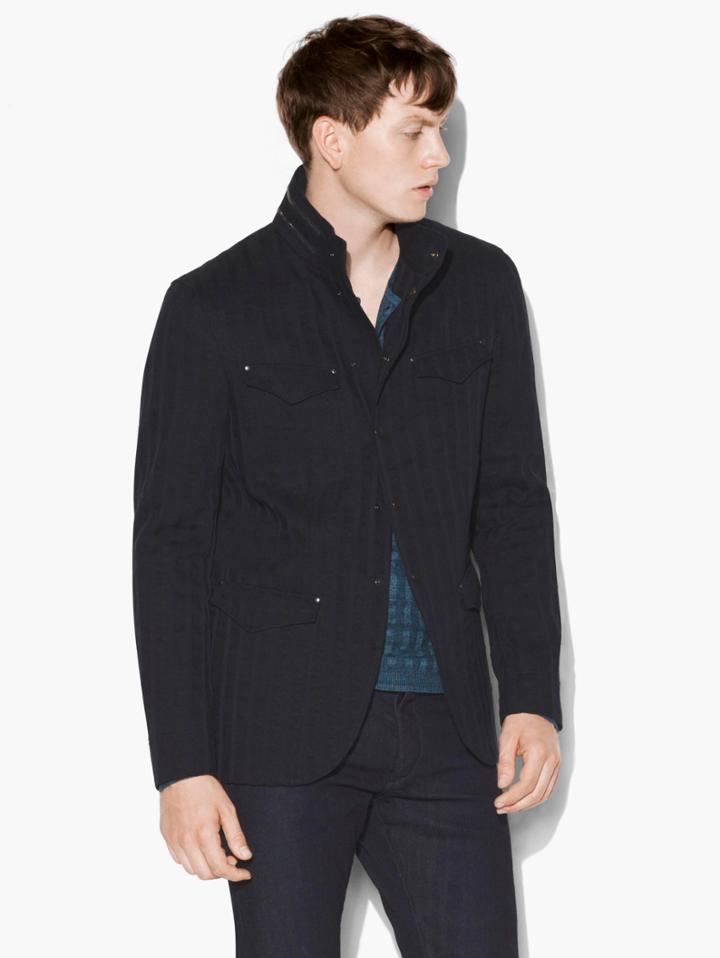 John Varvatos Military Jacket Midnight Size: 44
