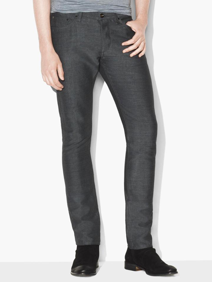 John Varvatos Linen Blend Chelsea Jean Black/off White Size: 29 Rg