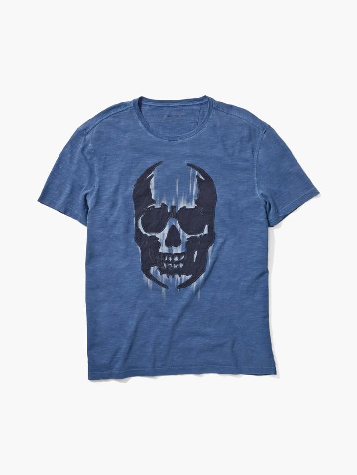 John Varvatos Faded Skull Tee Pacific Size: Xs