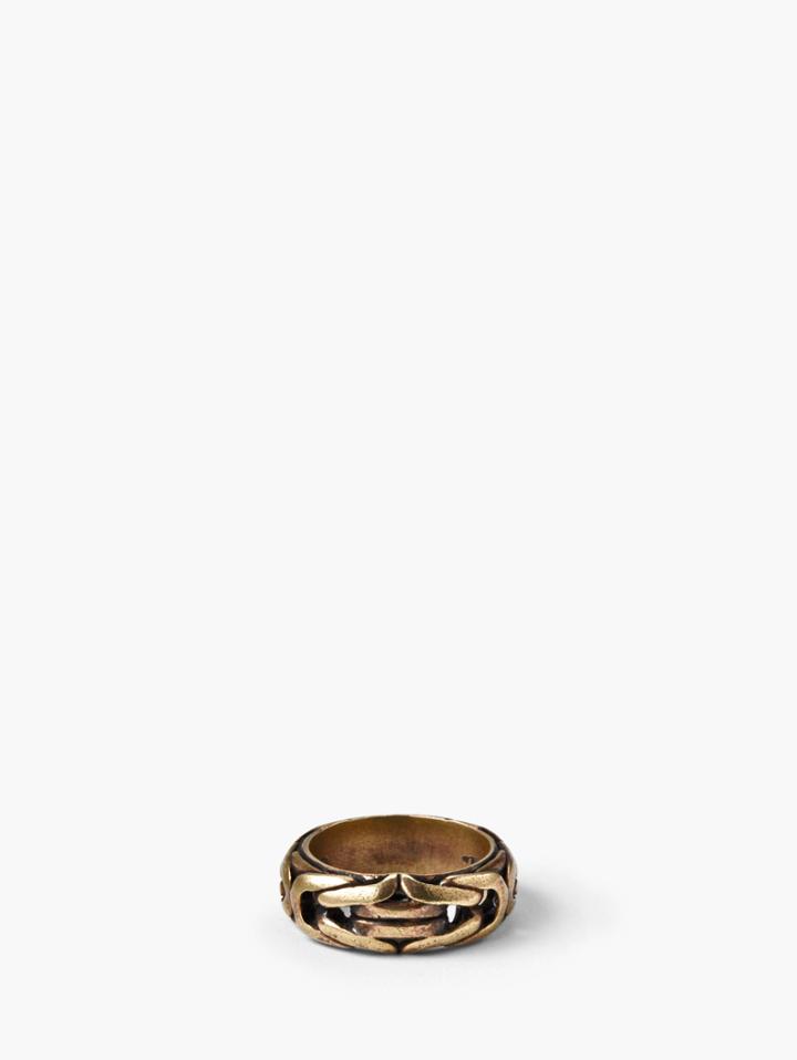 John Varvatos Brass Braided Ring Brass Size: 9