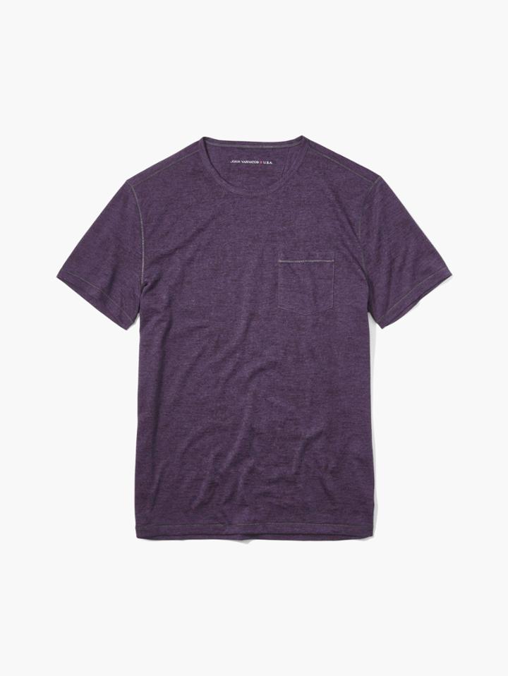 John Varvatos Pocket Crew Neck Tee Dusty Violet Size: Xs