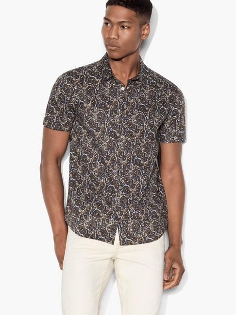 John Varvatos Short Sleeve Paisley Shirt