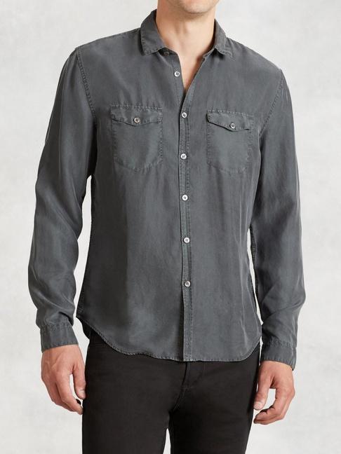 John Varvatos Silk Military Sport Shirt
