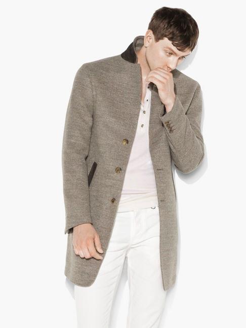 John Varvatos Wool Blend 3/4 Length Coat