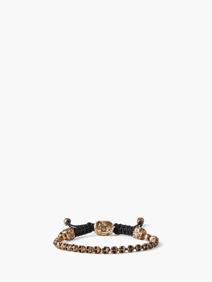 John Varvatos Brass Skull Beads Bracelet Brass