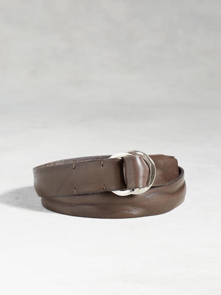 John Varvatos Artisan Hammered Ring Belt Elephant Size: 38
