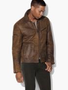 John Varvatos Distressed Leather Jacket