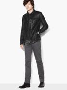 John Varvatos Leather Western Shirt Jacket Black Size: Xs