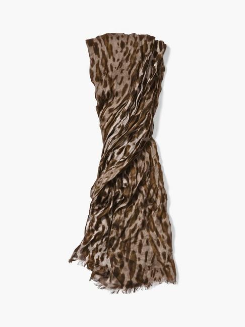 John Varvatos Crinkled Leopard Print Scarf