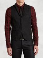 John Varvatos Linen Shawl Collar Vest
