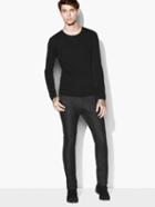 John Varvatos Mulberry Silk Crewneck Sweater Black Size: S