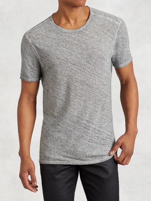 John Varvatos Linen Bias-cut Crewneck