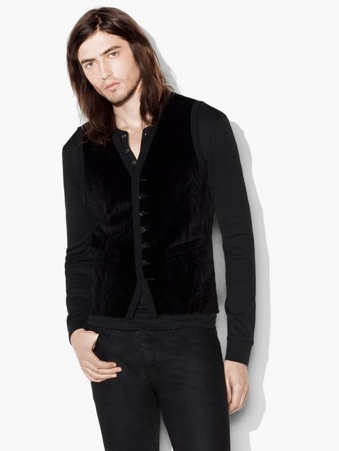 John Varvatos Velvet Button Front Vest