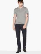 John Varvatos Short Sleeve Henley With Cuff Detail