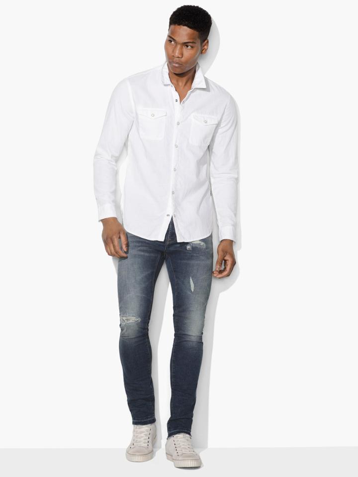 John Varvatos Western Shirt White Size: S