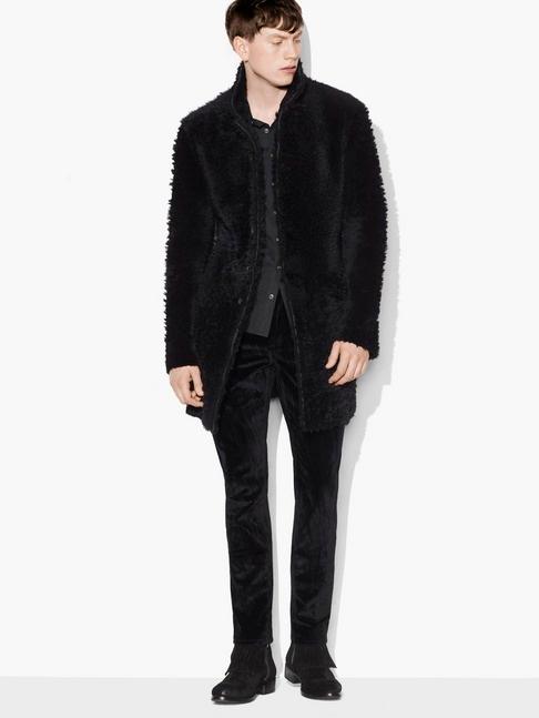 John Varvatos Shaggy Shearling Coat