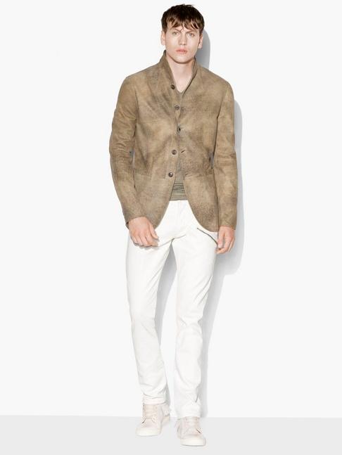 John Varvatos Leather Cutaway Jacket