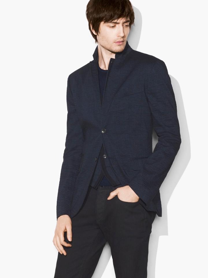 John Varvatos Notch-lapel Jacket Officer Blue Size: 48