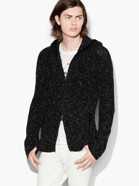 John Varvatos Fisherman Ribbed Sweater Hoodie