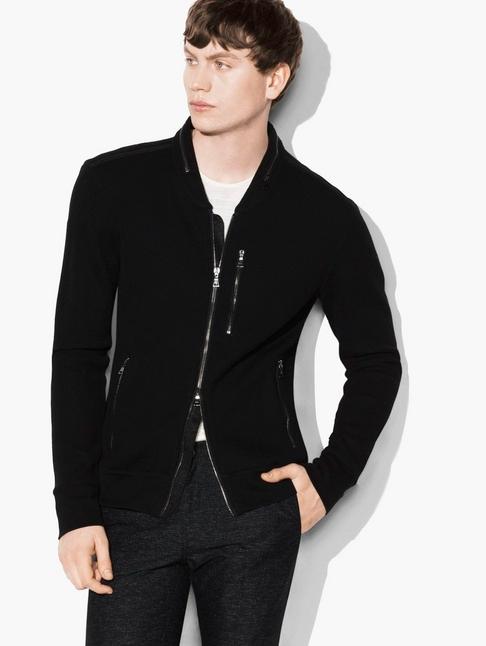 John Varvatos Waffle Stitch Bomber Jacket