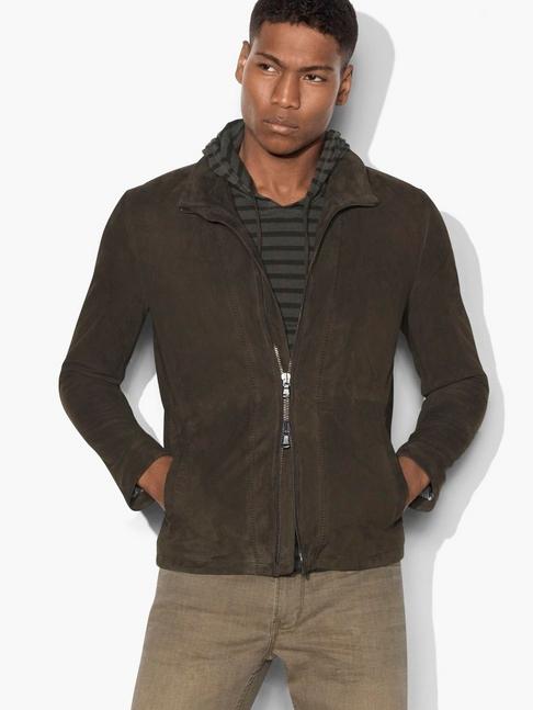 John Varvatos Artistan Stitch Suede Jacket