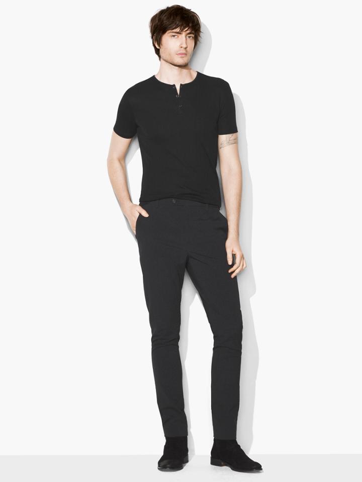 John Varvatos Tapered Pant Black/off White Size: 46