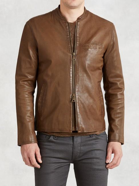 John Varvatos Repair Stitch Leather Jacket