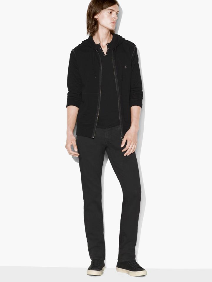 John Varvatos Peace Sign Zip Hoodie Black Size: Xs
