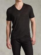 John Varvatos Jersey Trim Short Sleeve V-neck