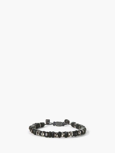 John Varvatos Black Horn & Silver Bracelet