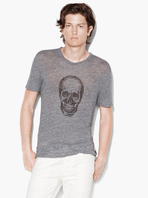 John Varvatos Linen Skull Tee