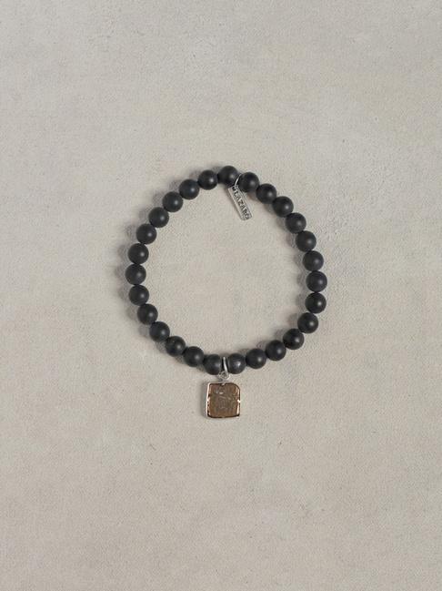 John Varvatos Onyx Bead Coin Bracelet