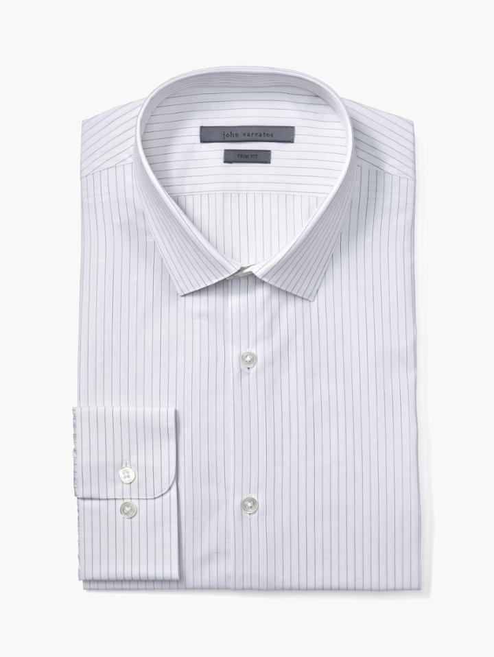 John Varvatos Trim Fit Dress Shirt W/stella Collar Antique White Size: 15.5r