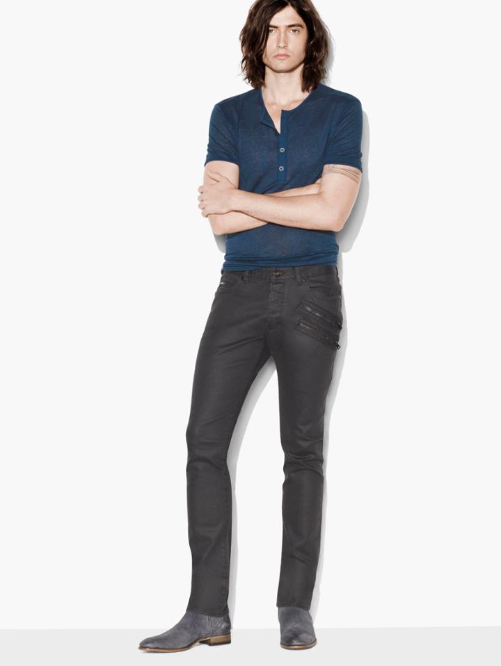 John Varvatos Chelsea Multi-zip Jean Mediumium Grey Heather Size: 30 Rg