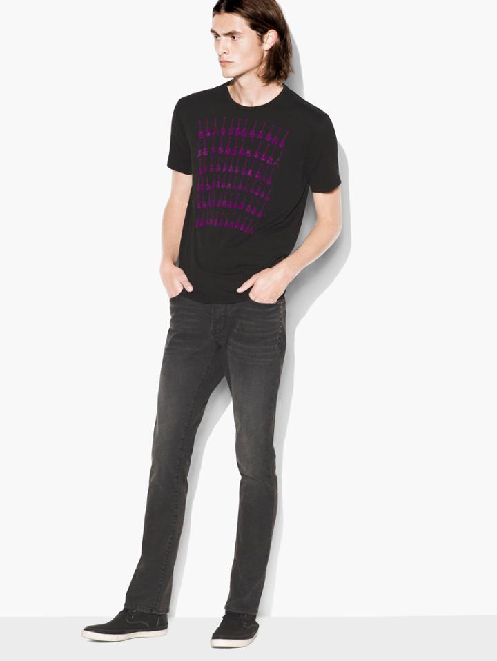 John Varvatos Guitar Rows Tee Black Size: Xs