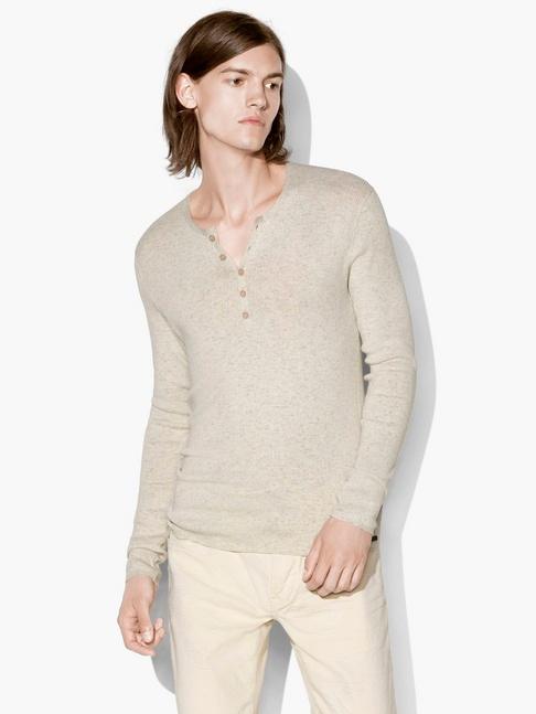 John Varvatos Ribbed Henley  Size: S