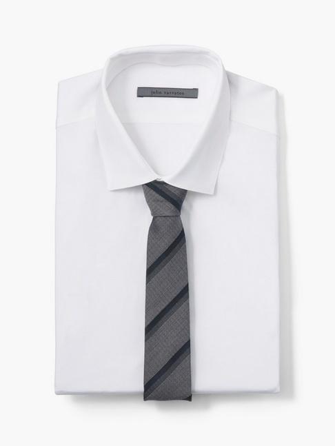 John Varvatos Collection Striped Skinny Tie Concrete